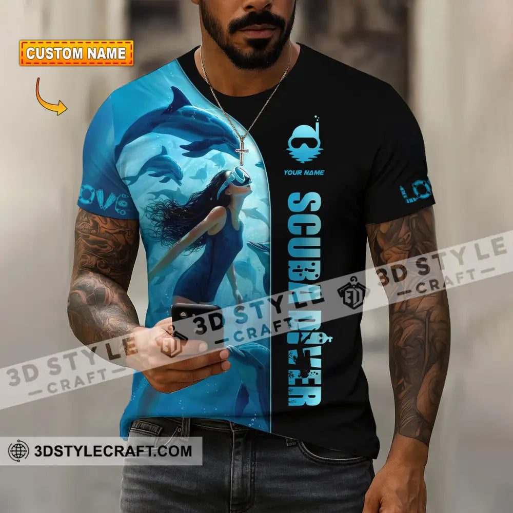 Women Shirt - Custom Love Scuba Diving Shirt For Diver T-shirt