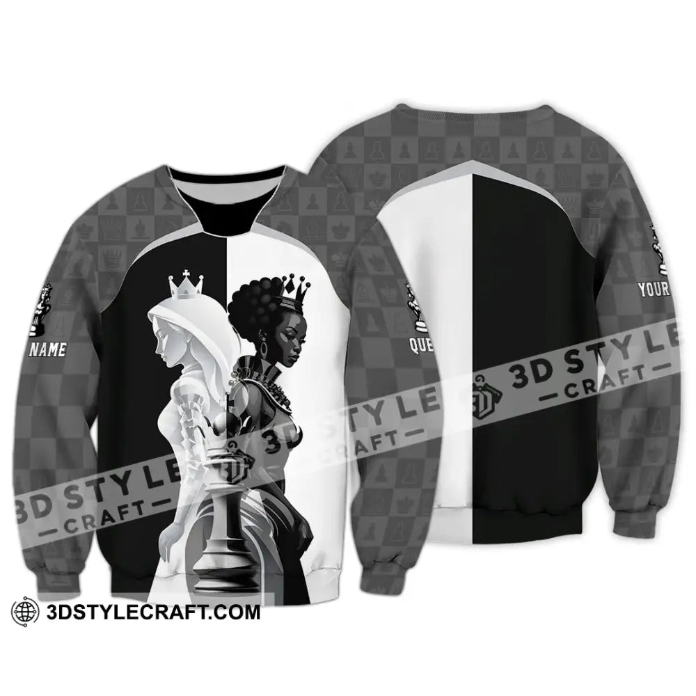 Women Shirt - Custom Queen Of Chess Shirt Long Sleeve / S T-shirt