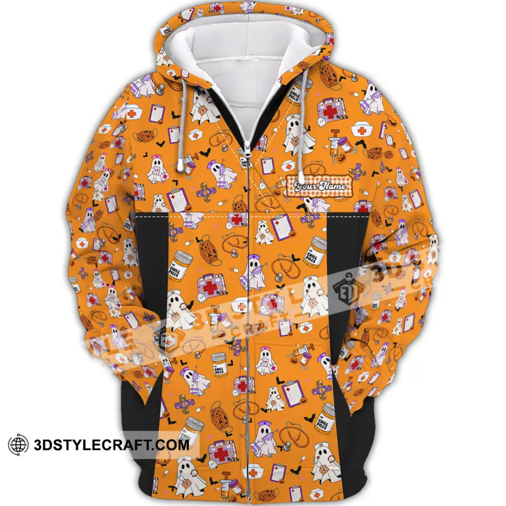 Women Shirt - Custom Scrubstar Fright Friends Halloween Shirt Zipper Hoodie / S T-shirt