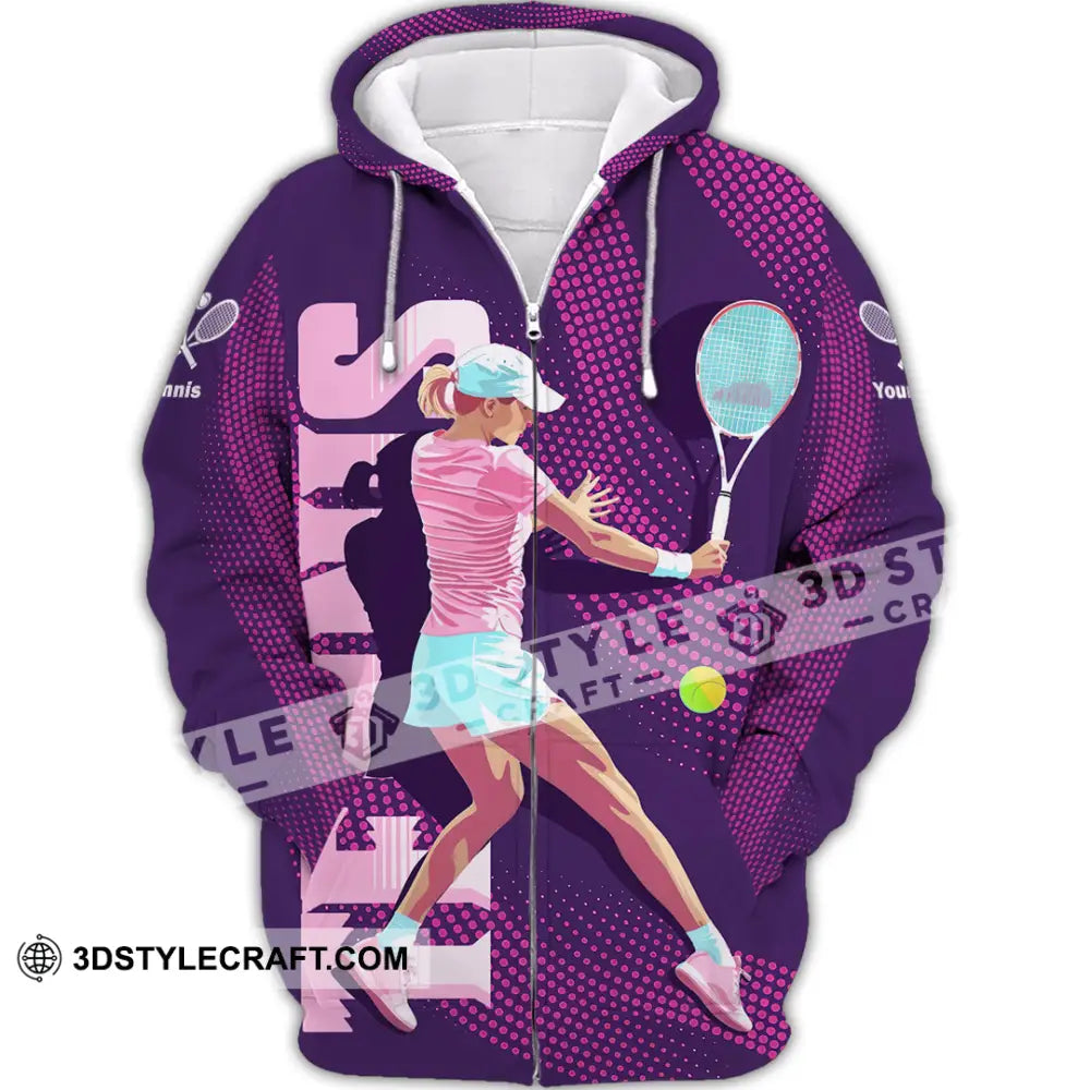 Women Shirt - Custom Tennis 3D Shirt Zipper Hoodie / S T-shirt