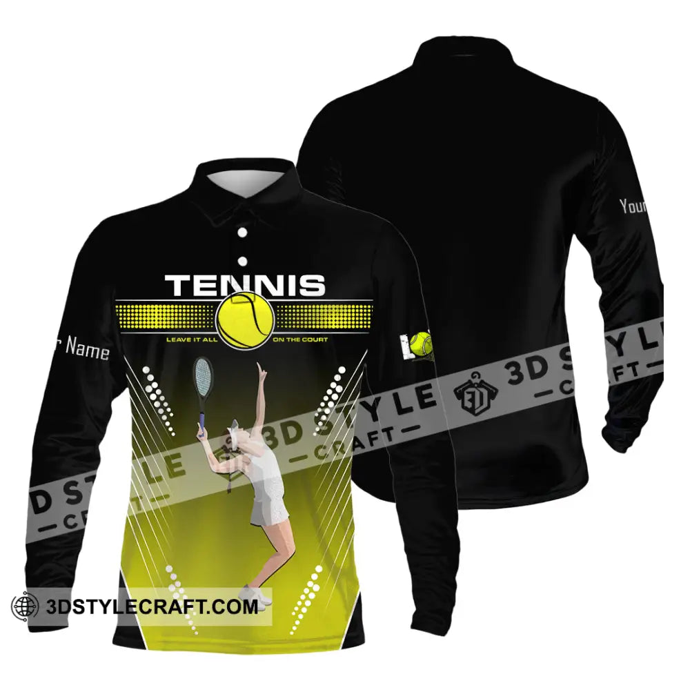 Women Shirt - Custom Tennis Player Sport Shirt Long Sleeve Polo / S T-shirt