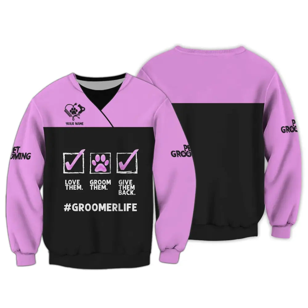 Women Shirt Groomer Life Hoodie Sportwear Long Sleeve / S T-Shirt