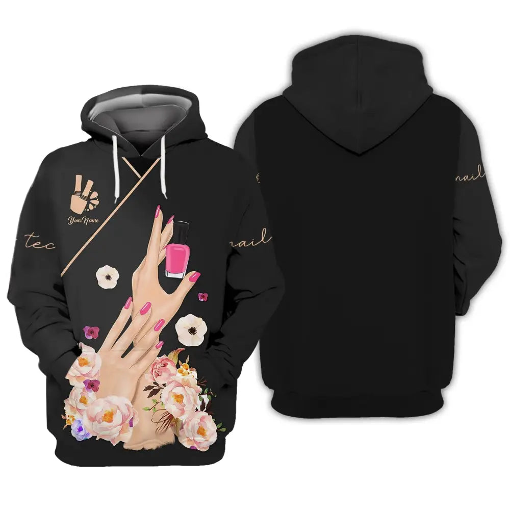 Women Shirt Nail Technician Tech Hoodie Sportwear / S T-Shirt