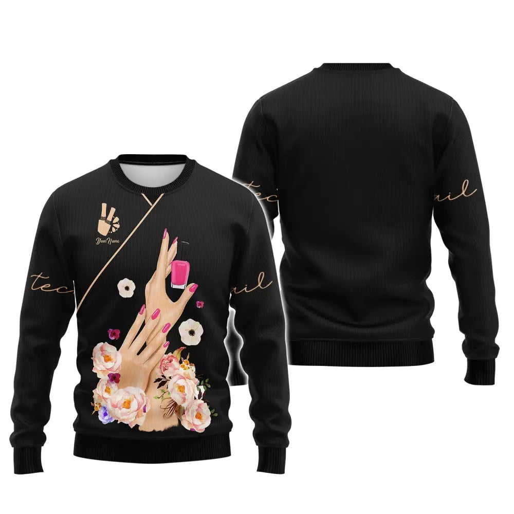 Women Shirt Nail Technician Tech Hoodie Sportwear T-Shirt