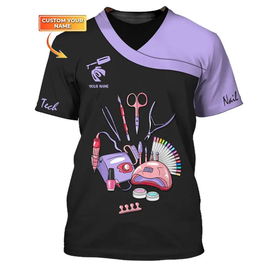 Women Shirt Nail Technician Tech Hoodie Sportwear T-Shirt / S