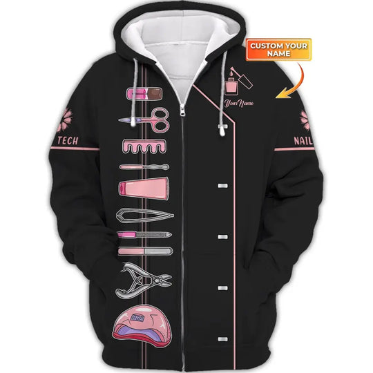 Women Shirt, Nail Technician Shirt, Nail Tech Hoodie, Nail Tech Sportwear style option 2