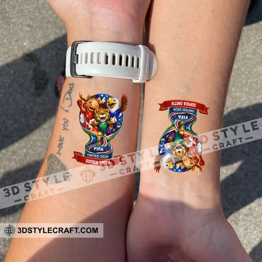 World Cup 2026, Custom Temporary Tattoo, Personalized Tattoo, Fake Tattoo style option 4